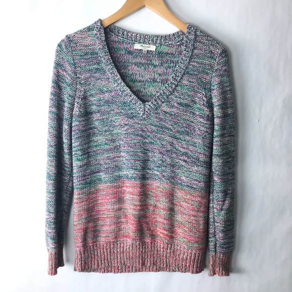 Madewell Sweaters - Madewell v neck sweater multi colored knit small